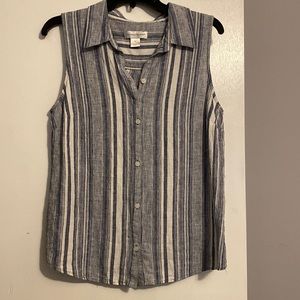 Christopher & Banks Women’s Button Down Sleeveless Top